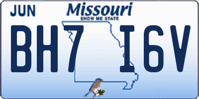 MO license plate BH7I6V