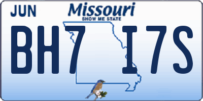 MO license plate BH7I7S