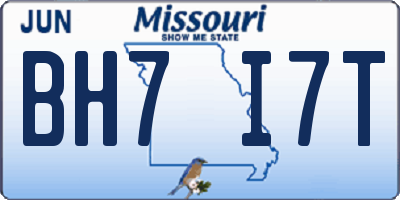 MO license plate BH7I7T