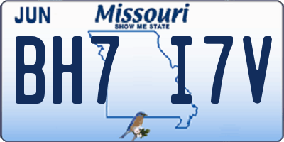 MO license plate BH7I7V