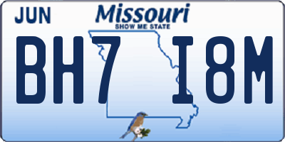 MO license plate BH7I8M