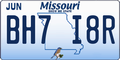 MO license plate BH7I8R