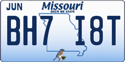 MO license plate BH7I8T