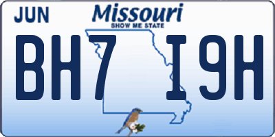 MO license plate BH7I9H