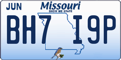 MO license plate BH7I9P
