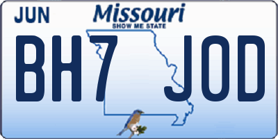 MO license plate BH7J0D