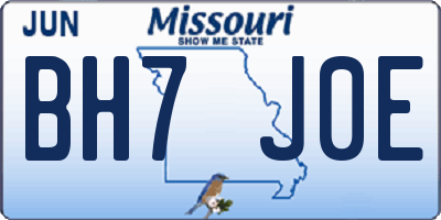 MO license plate BH7J0E