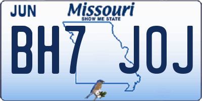 MO license plate BH7J0J