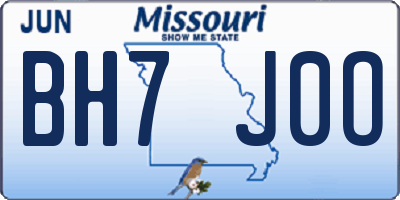 MO license plate BH7J0O