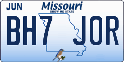 MO license plate BH7J0R