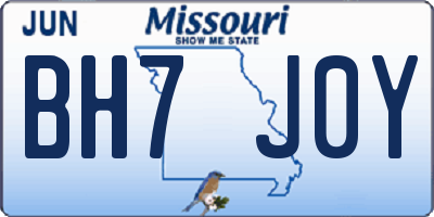 MO license plate BH7J0Y