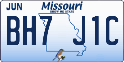 MO license plate BH7J1C