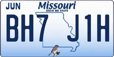 MO license plate BH7J1H