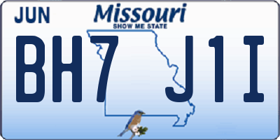 MO license plate BH7J1I