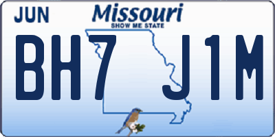 MO license plate BH7J1M