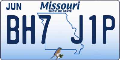 MO license plate BH7J1P