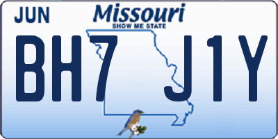 MO license plate BH7J1Y