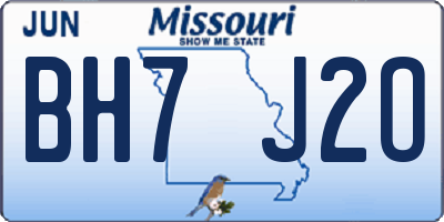 MO license plate BH7J2O