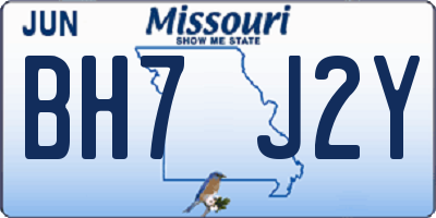 MO license plate BH7J2Y