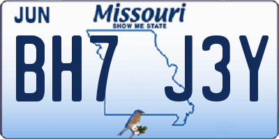 MO license plate BH7J3Y