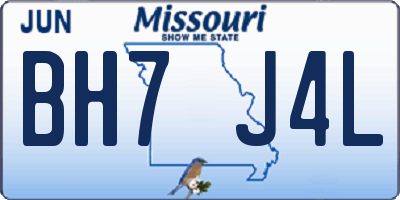 MO license plate BH7J4L