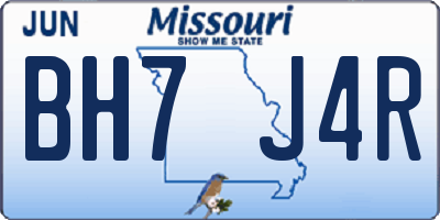 MO license plate BH7J4R