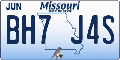 MO license plate BH7J4S