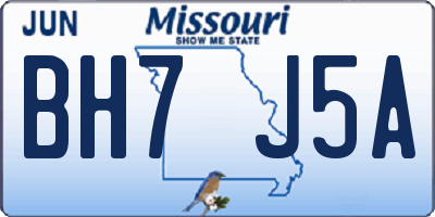 MO license plate BH7J5A