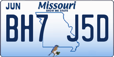 MO license plate BH7J5D