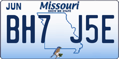 MO license plate BH7J5E
