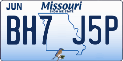 MO license plate BH7J5P