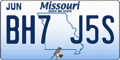 MO license plate BH7J5S