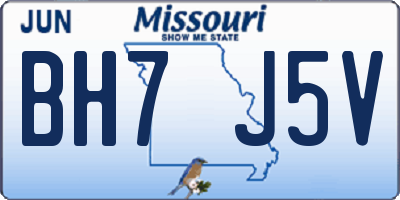 MO license plate BH7J5V