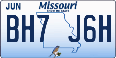 MO license plate BH7J6H