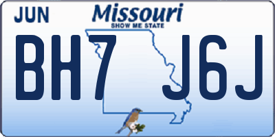 MO license plate BH7J6J