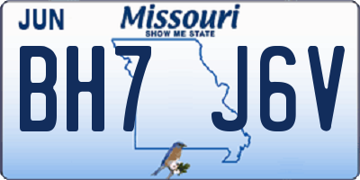MO license plate BH7J6V