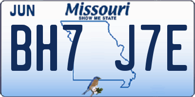 MO license plate BH7J7E