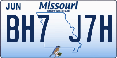 MO license plate BH7J7H