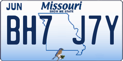 MO license plate BH7J7Y