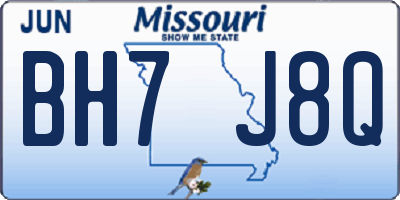 MO license plate BH7J8Q