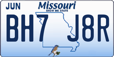 MO license plate BH7J8R