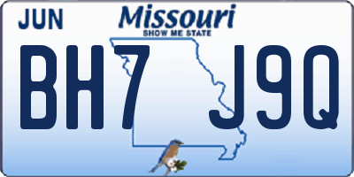 MO license plate BH7J9Q