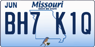 MO license plate BH7K1Q