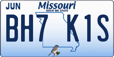 MO license plate BH7K1S
