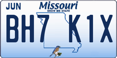 MO license plate BH7K1X