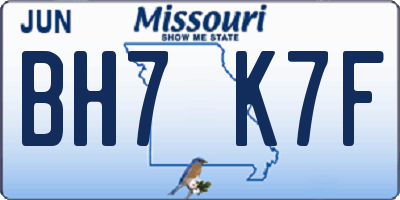 MO license plate BH7K7F