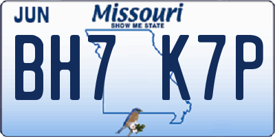MO license plate BH7K7P