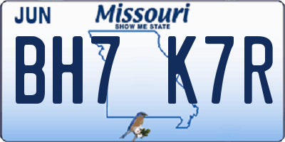 MO license plate BH7K7R