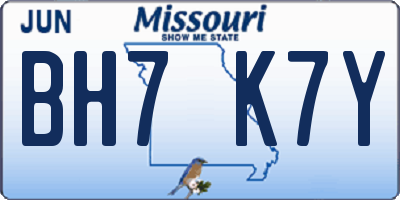 MO license plate BH7K7Y