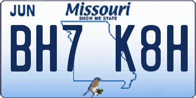 MO license plate BH7K8H